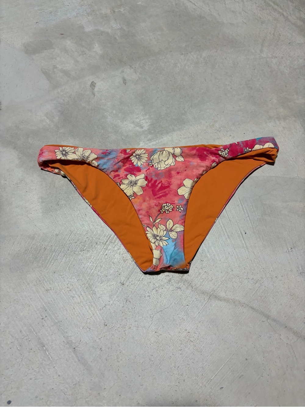 Kikirio Floral Bikini Bottom - Orange & Pink Floral small